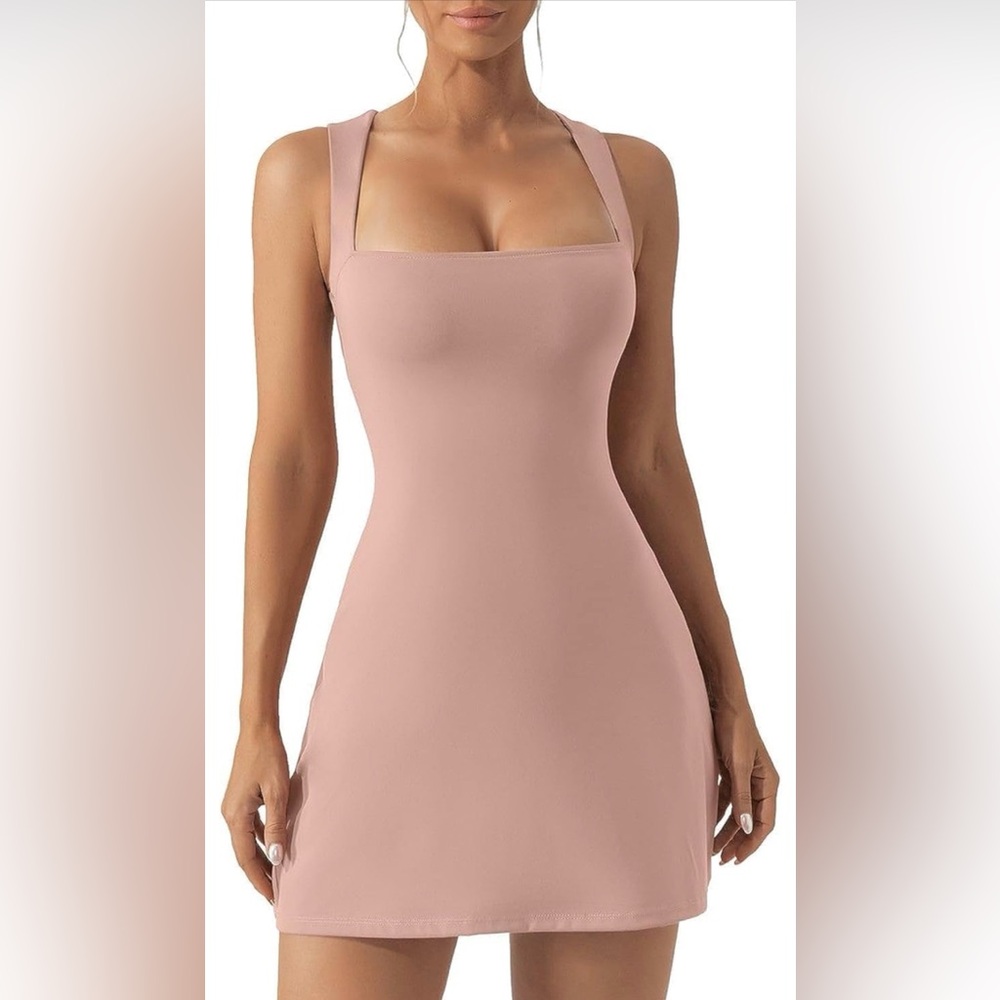 ANRABESS Women's Tennis Dress (tan) - size Medium